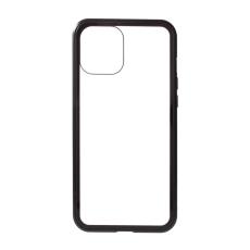 OEM - Magnetisk Metal skal med Härdat Glas till iPhone 12 & 12 Pro - Svart