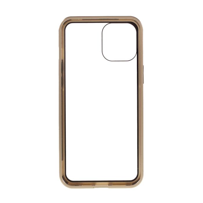 OEM - Magnetisk Metal skal med Härdat Glas till iPhone 11/XR - Guld
