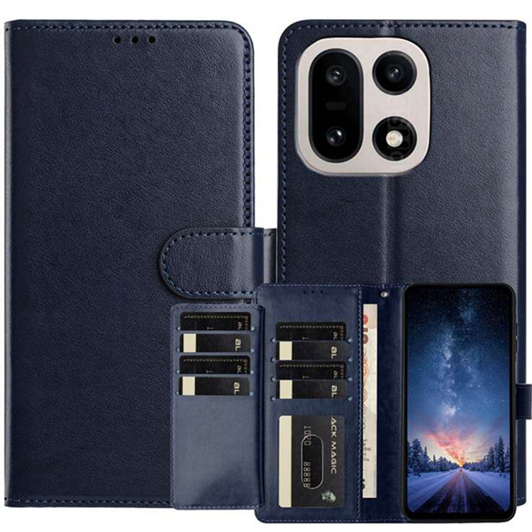 OnePlus 15 5G Plånboksfodral Folio Flip Konstläder (Mörkblå) | 2353 | AlltMobil