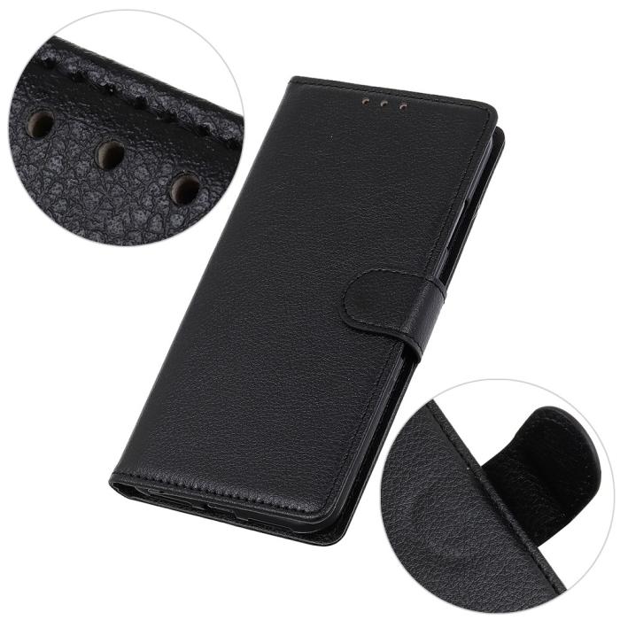 A-One Brand - Litchi Plånboksfodral Samsung Galaxy XCover 5 - Svart