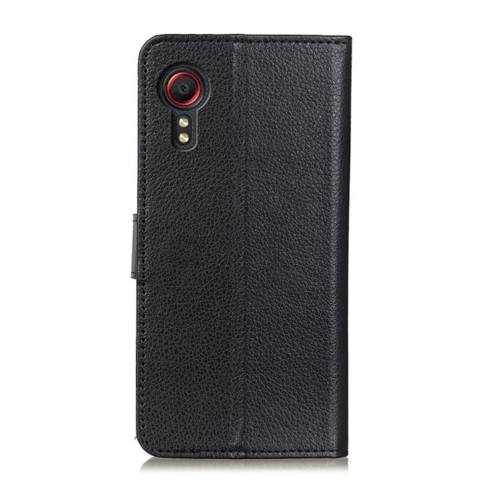 A-One Brand - Litchi Plånboksfodral Samsung Galaxy XCover 5 - Svart