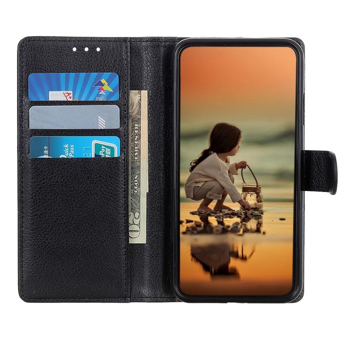 A-One Brand - Litchi Plånboksfodral Samsung Galaxy XCover 5 - Svart