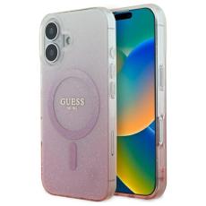 Guess - Guess Mobilskal till iPhone 16 6.1 MagSafe IML Glitter Gradient - Rosa