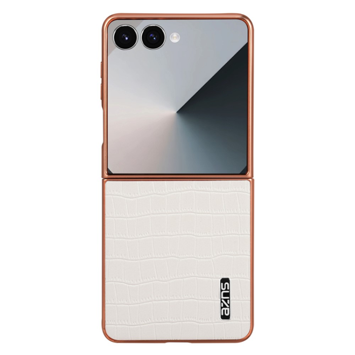 AZNS - AZNS Galaxy Z Flip 7 Mobilskal Crocodile Texture - Vit