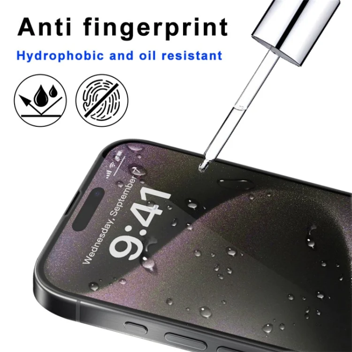 OEM - iPhone 16 Härdat Glas Skärmskydd Privacy - Svart