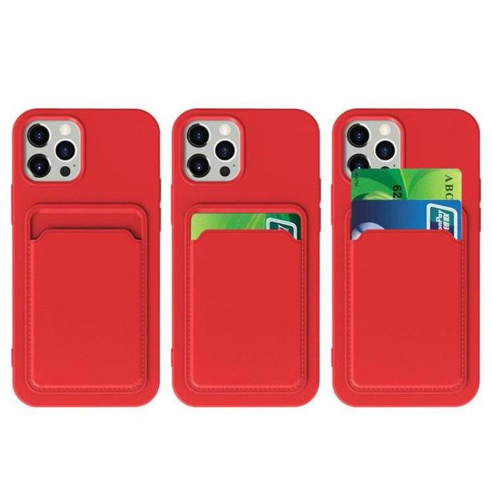 Ruhtel - Silicone Korthållare Skal Xiaomi Redmi Note 10 5G / Poco M3 Pro - Röd