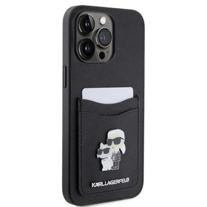KARL LAGERFELD - Karl Lagerfeld iPhone 15 Pro Max Mobilskal Korthållare KC - Svart