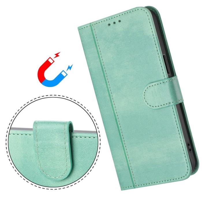 OEM - Samsung Galaxy A37 Plånboksfodral Retro Textur Konstläder - Mintgrön