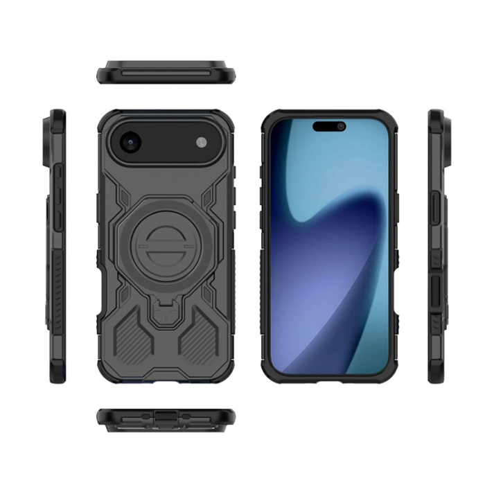 A-One Brand - iPhone 17 Air Mobilskal Rotating Kickstand - Svart