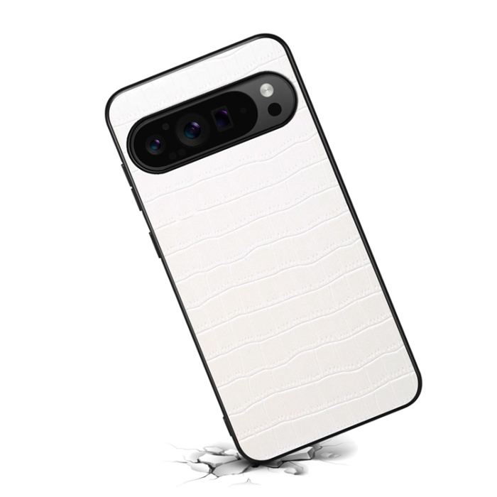 A-One Brand - Google Pixel 10/10 Pro Mobilskal Crocodile Texture  - Vit
