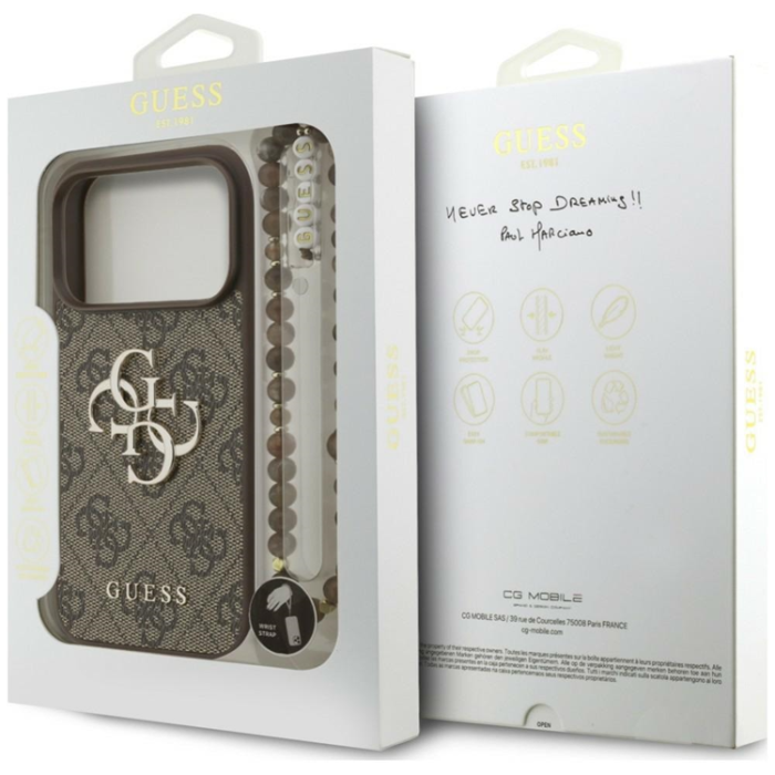 Guess - Guess Mobilskal för iPhone 18 Pro/17 Pro med Rem Classic Logo - Brun