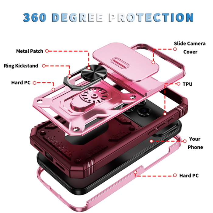 A-One Brand - iPhone 17 Pro Max Mobilskal Slide Camshield Kickstand