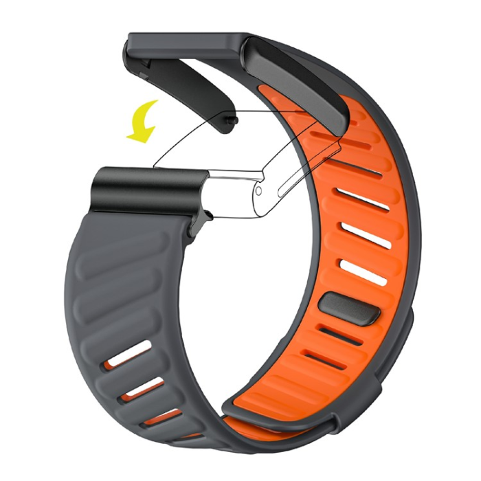A-One Brand - Whoop 4.0 Armband Silikon Adjustable - Orange/Grå