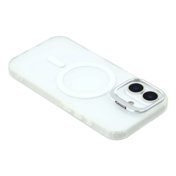 A-One Brand - iPhone 17 Mobilskal MagSafe Lins Kickstand - Transparent Vit