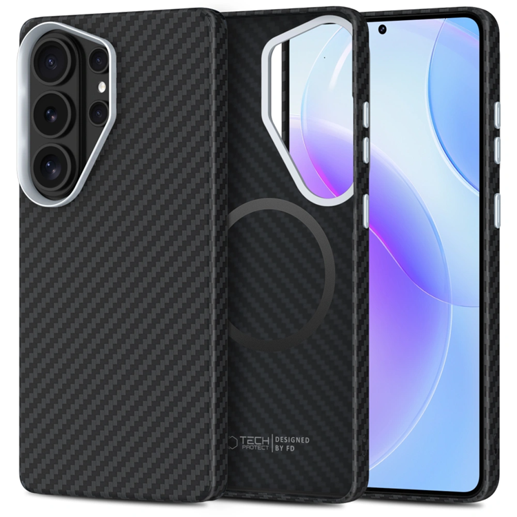 Tech-Protect Mobilskal För Galaxy S26 Ultra Magsafe Ion Carbon - Svart/Silver