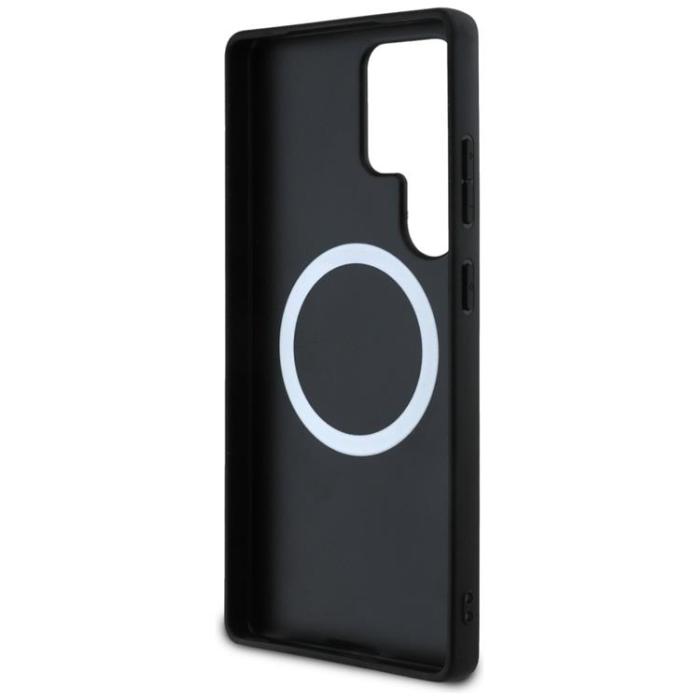 BMW - BMW Mobilskal till Galaxy S25 Ultra MagSafe Läder Tricolor Stripes Svart