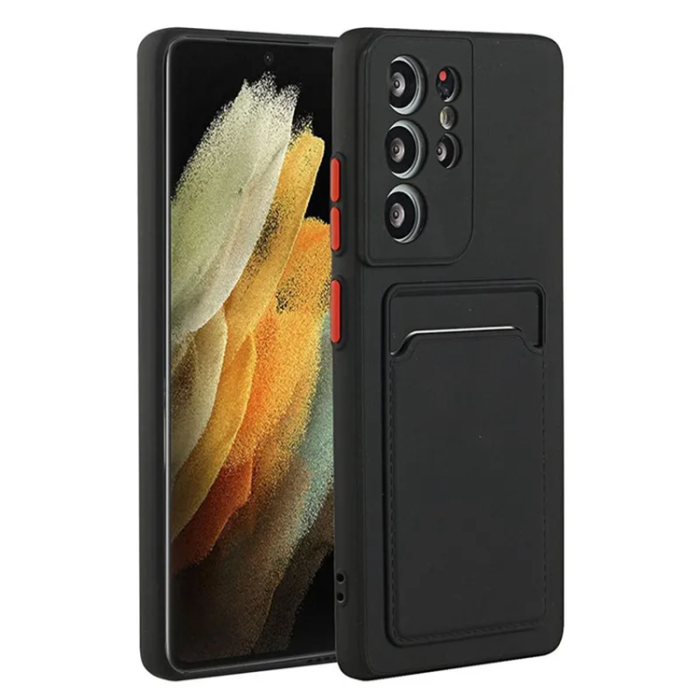 A-One Brand - Galaxy S23 Ultra Mobilskal Korthållare TPU - Svart