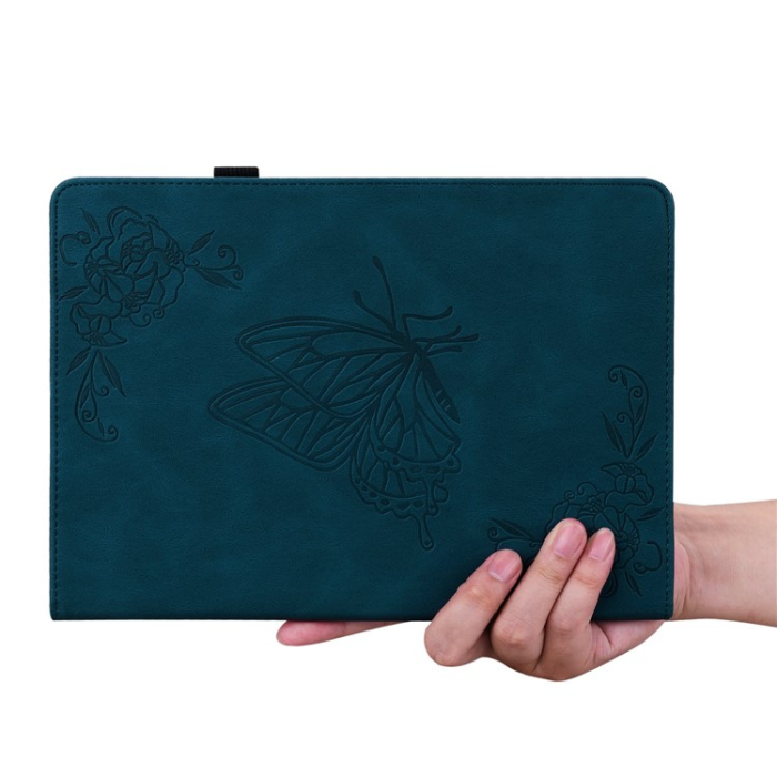 A-One Brand - iPad 10.9 (2022) Fodral Butterfly Flower Imprinted - Blå