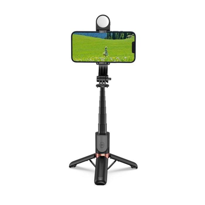 WIWU - WiWU Mini Selfie Stick Bluetooth Tripod Wi-SE011 - Svart