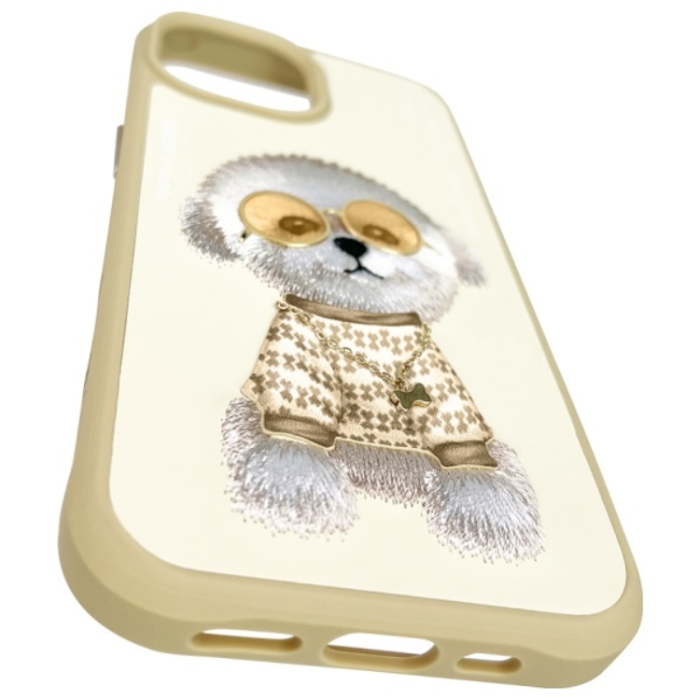 NIMMY - Nimmy iPhone 15 Mobilskal Glasses Cool Dog - Khaki