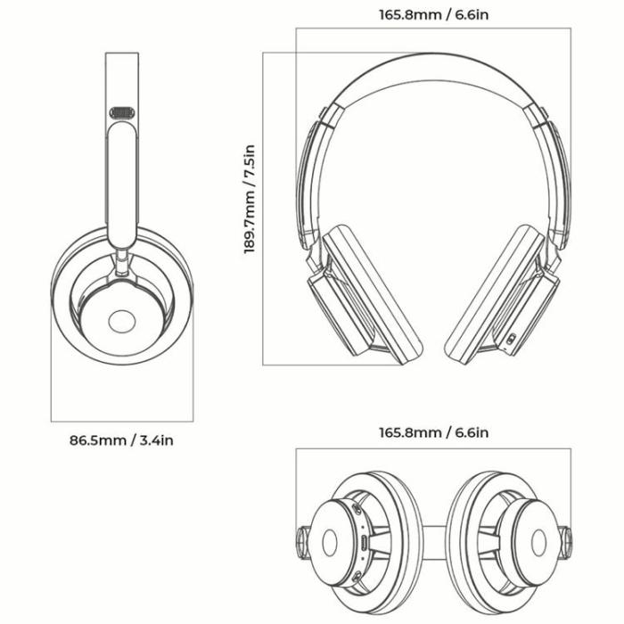 HTC - HTC Over-Ear Trådlösa Hörlurar Bluetooth ANC HP06