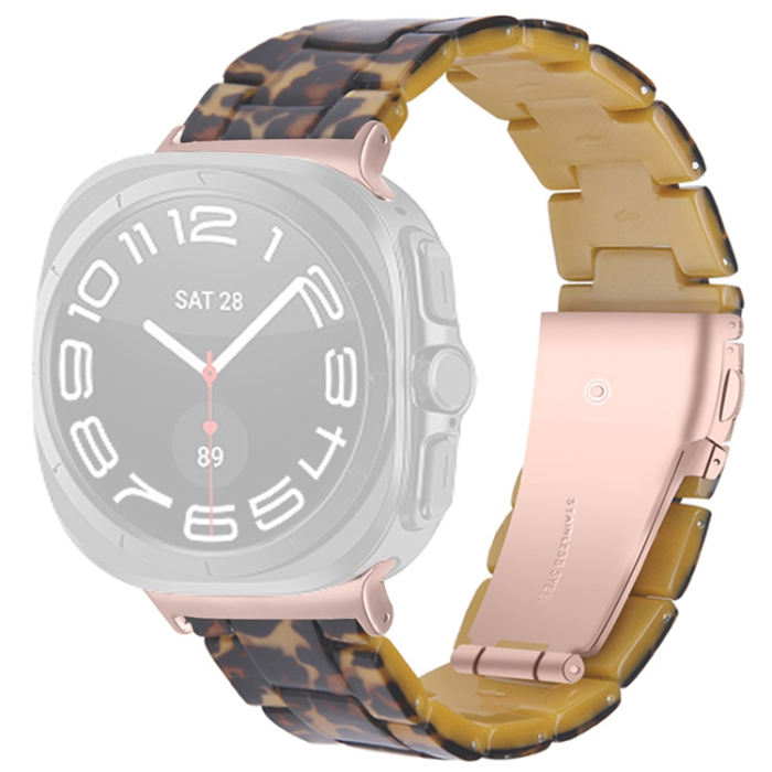A-One Brand - Galaxy Watch 8/8 Classic (40/44/46mm) Armband Vattentät Acrylic - Leopard Print