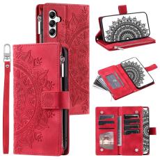 OEM - Samsung Galaxy S26 Plus Pl&aring;nboksfodral Mandala Blomm&ouml;nster Konstl&auml;der - Rosa