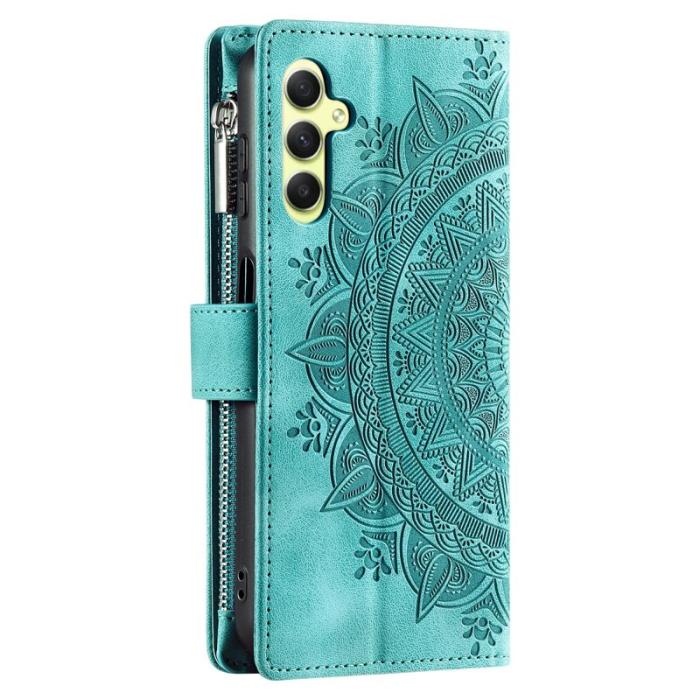 OEM - Samsung Galaxy S26 Plånboksfodral Mandala Blommönster Konstläder - Mintgrön