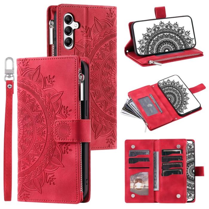 OEM - Samsung Galaxy S26 Plus Plånboksfodral Mandala Blommönster Konstläder - Rosa