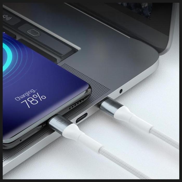 3MK - 3MK USB-C till USB-C 100W kabel 20V/5A 1m N-SERIES Hyper - Vit