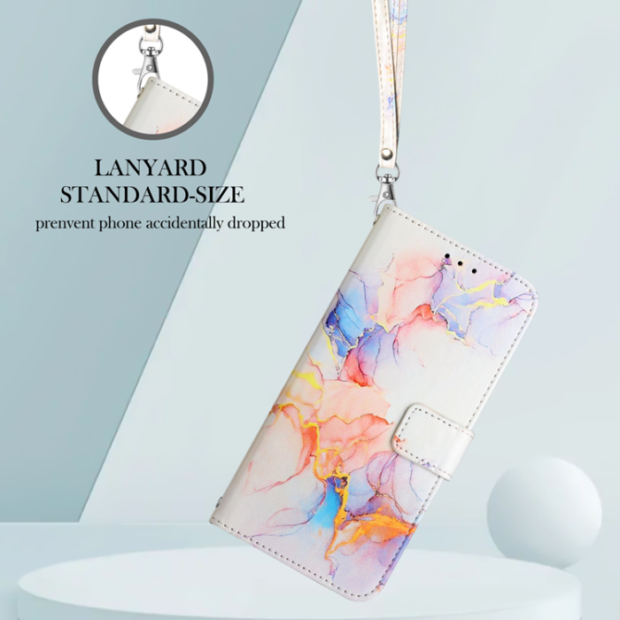 A-One Brand - iPhone 16 Pro Max Plånboksfodral Marble Pattern LS004