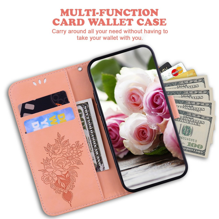 A-One Brand - Sony Xperia 1 VII Plånboksfodral Butterfly och Flower Pattern - Rosa