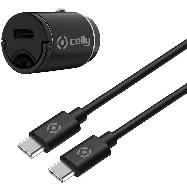 Celly Billaddare Mini USB-C Med Kabel - Svart | 505295 | AlltMobil
