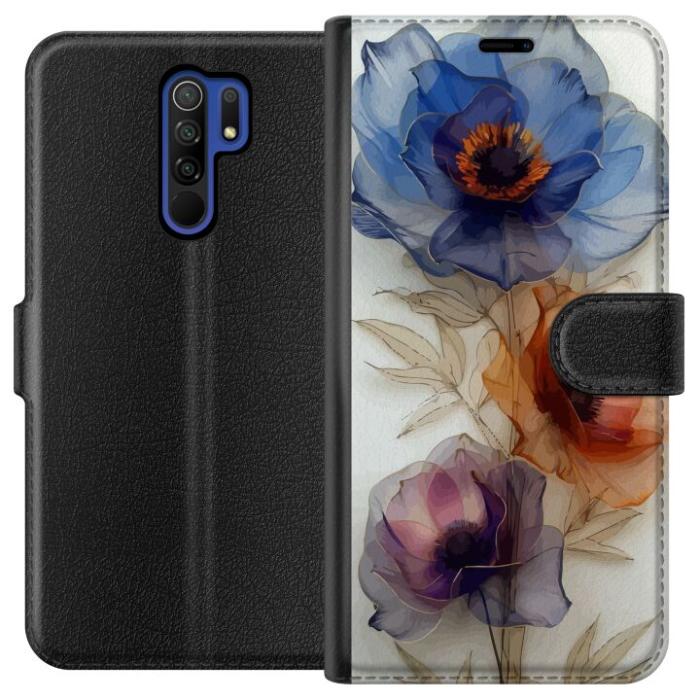 iSecrets - Plånboksfodral till Xiaomi Redmi 9 med Silkesblommor