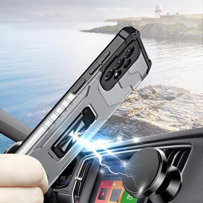 OEM - Crystal Ring Kickstand Skal Galaxy A72 4G - Röd