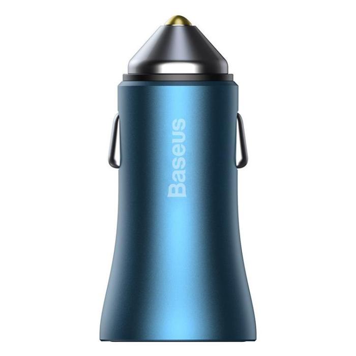 BASEUS - Baseus Billaddare USB-A/USB-C 40W - Blå
