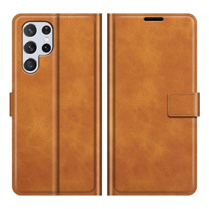 OEM - Flip Folio Fodral Galaxy S22 Ultra - Ljusbrun