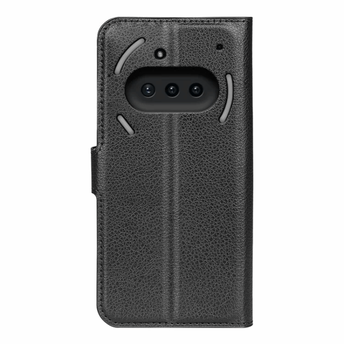 A-One Brand - Nothing Phone (3a) Plånboksfodral Litchi Texture - Svart