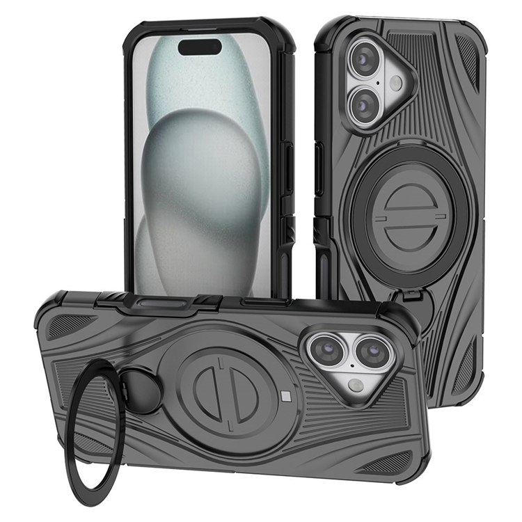 iPhone 17 Mobilskal MagSafe Magnetic Kickstand - Svart | 2353 | AlltMobil