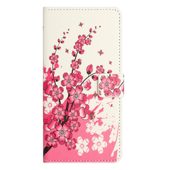 A-One Brand - iPhone 17 Pro Plånboksfodral Pattern Print Läder - Plum Blossom