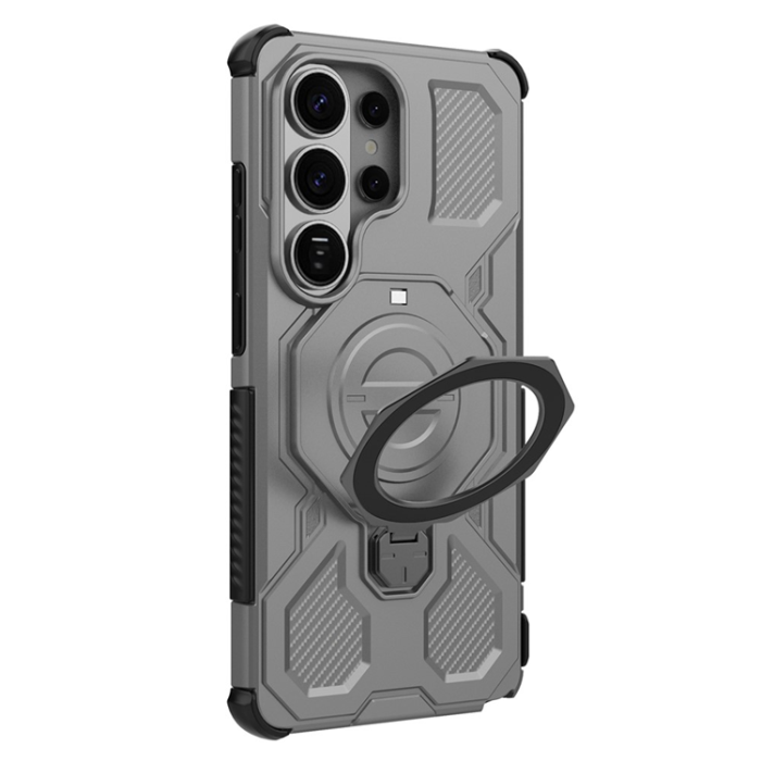 A-One Brand - Galaxy S26 Ultra Mobilskal Rotating Metal Kickstand - Grå