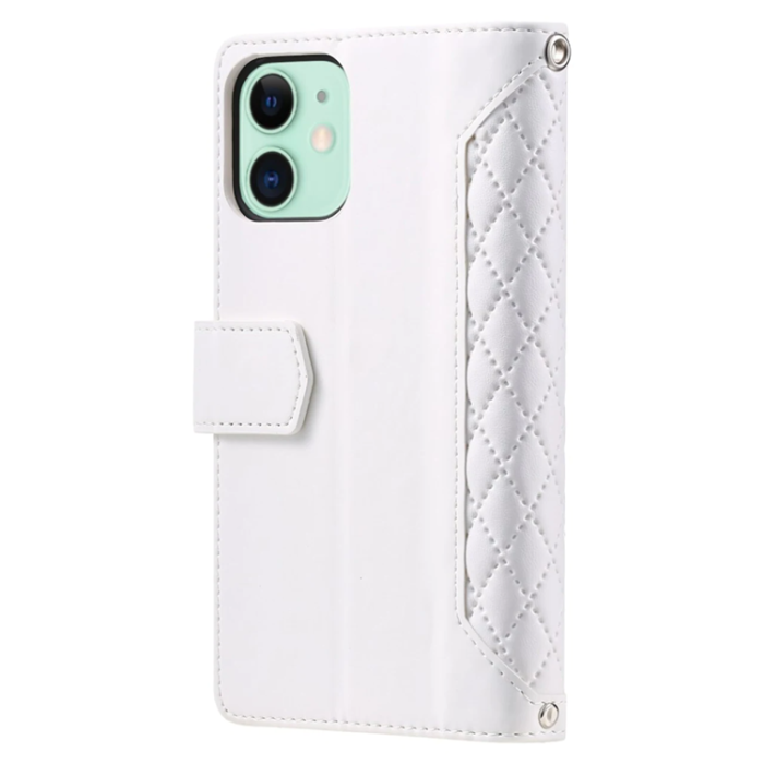A-One Brand - iPhone 11 Plånboksfodral Quilted - Vit