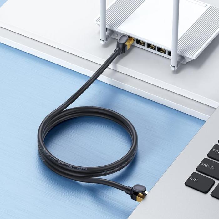 BASEUS - Baseus RJ45 Nätverk Kabel 0.5 m - Svart