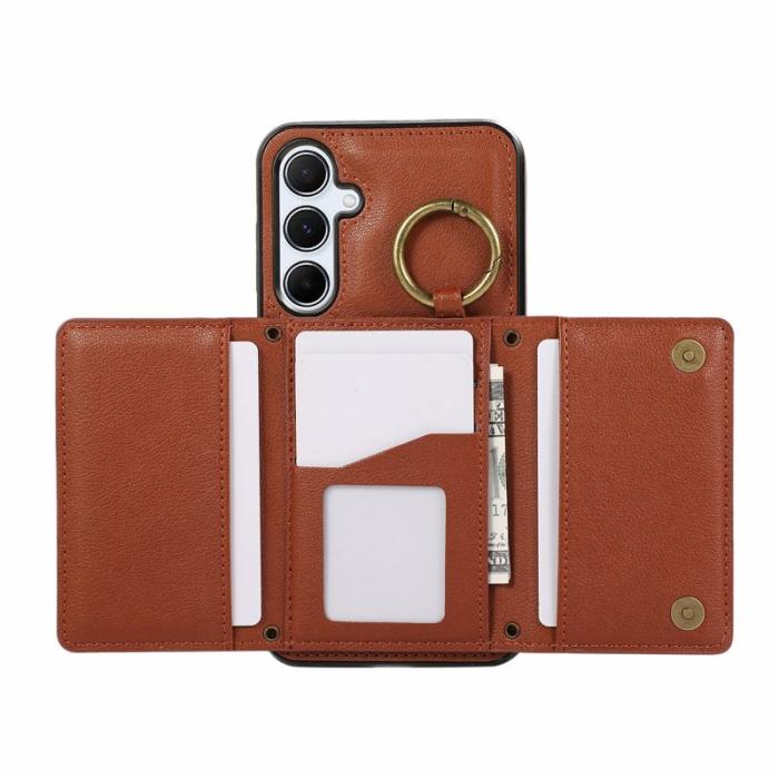 OEM - Plånboksfodral för Samsung Galaxy S26 Konstläder Kickstand - Brun