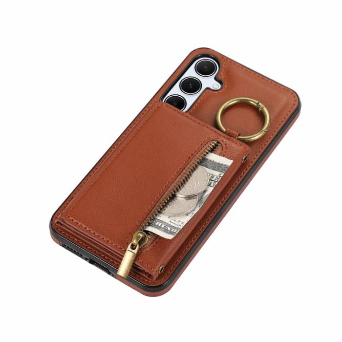OEM - Plånboksfodral för Samsung Galaxy S26 Konstläder Kickstand - Brun