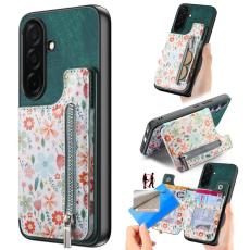 OEM - Mobilfodral f&ouml;r Samsung Galaxy S26 Konstl&auml;der RFID Kickstand - Gr&ouml;n