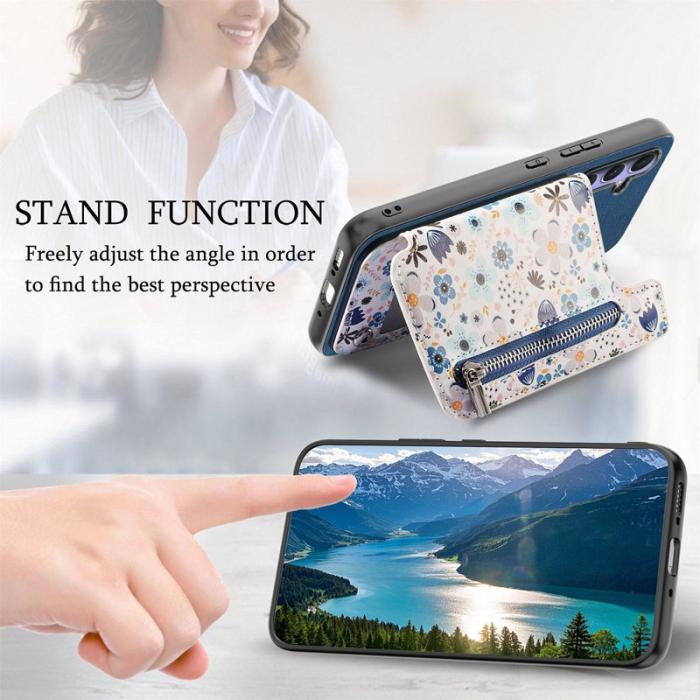 OEM - Mobilfodral för Samsung Galaxy S26 Konstläder RFID Kickstand - Blå