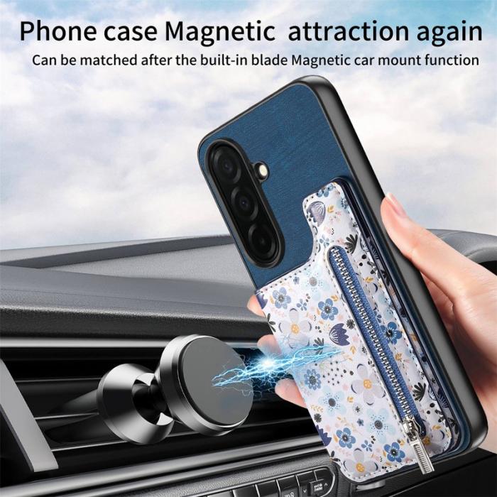 OEM - Mobilfodral för Samsung Galaxy S26 Konstläder RFID Kickstand - Blå