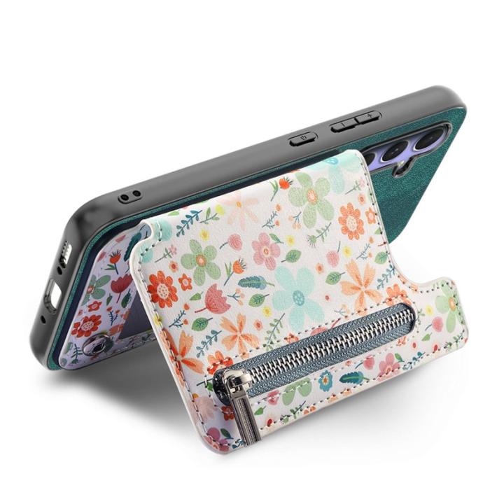 OEM - Mobilfodral för Samsung Galaxy S26 Konstläder RFID Kickstand - Grön