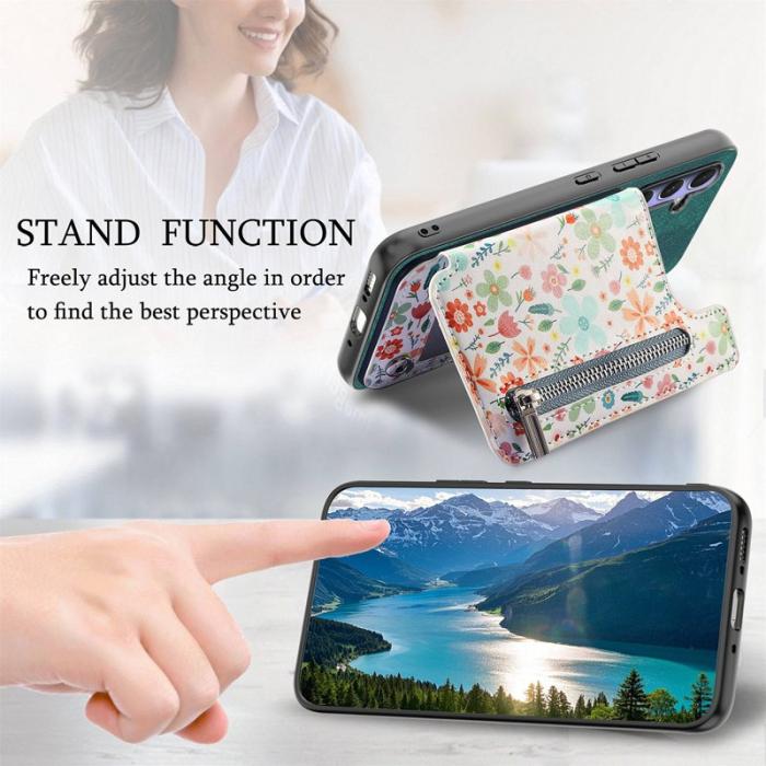 OEM - Mobilfodral för Samsung Galaxy S26 Konstläder RFID Kickstand - Grön